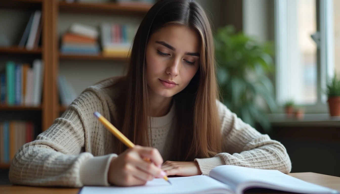 ders çalışma programı nasıl yapılır için soru çözümü yapan öğrenci